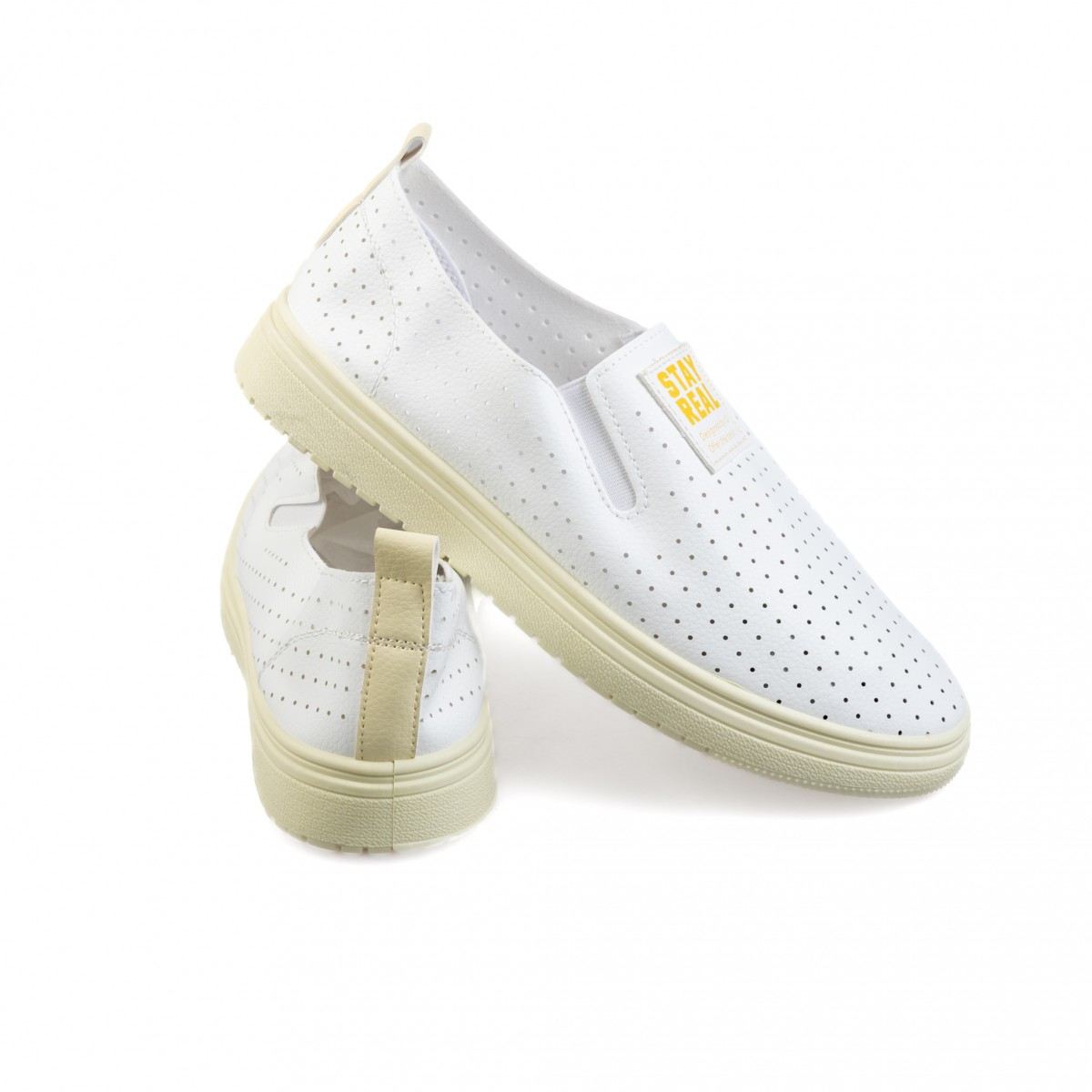 3016-9 White/Yellow Дамски гуменки
