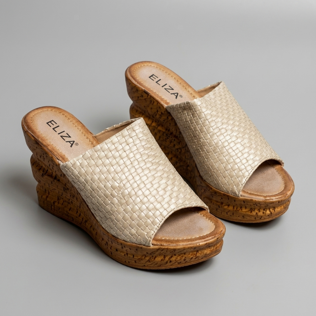 NF998-5 Beige Дамски чехли на платформа