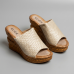 NF998-5 Beige Дамски чехли на платформа