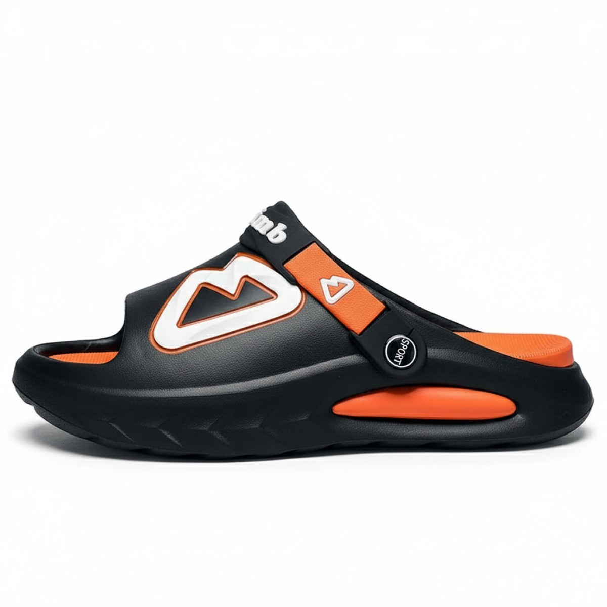 PT-3005 Black/Orange Мъжки чехли с каишка (тип сандали)