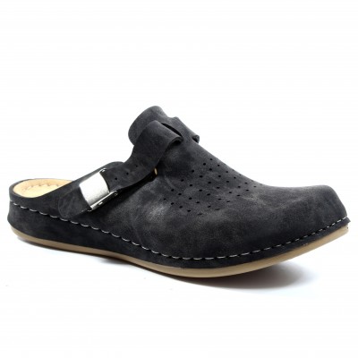 154063 Black Suede Дамски чехли