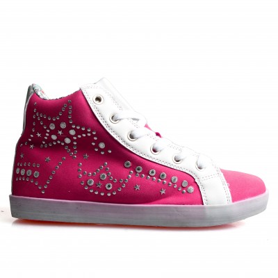 D50-3 Fuchsia/White Детски боти