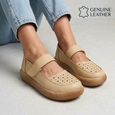TR-2026 Beige Дамски обувки от естествена кожа TR-2026 Beige Дамски обувки от естествена кожа