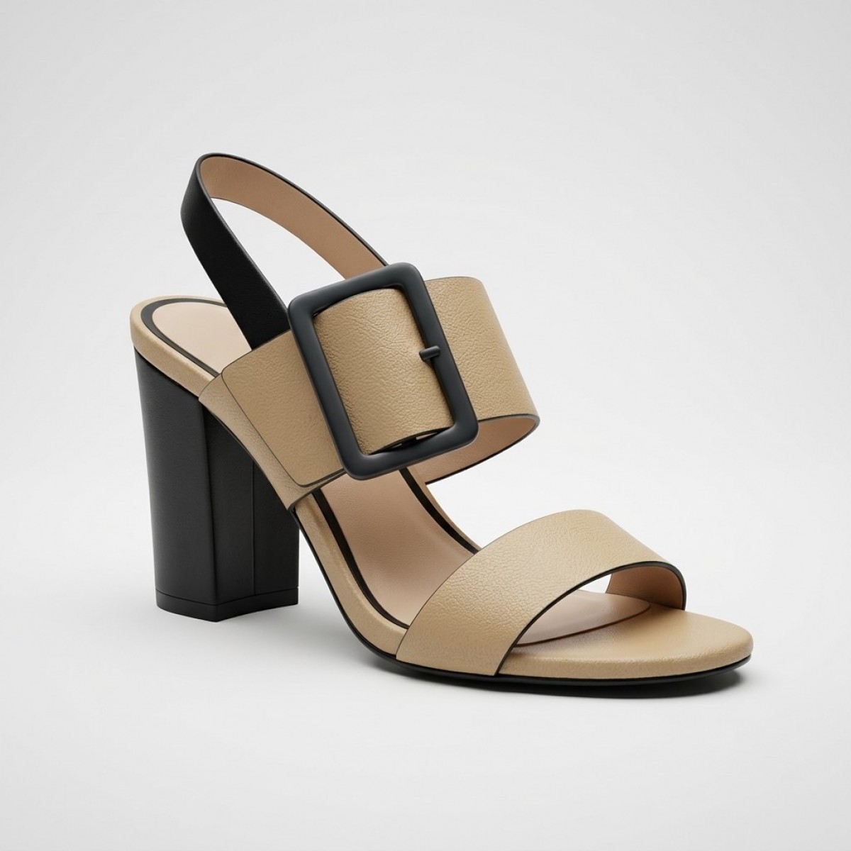 205-2205-1 Beige Дамски сандали на токчета