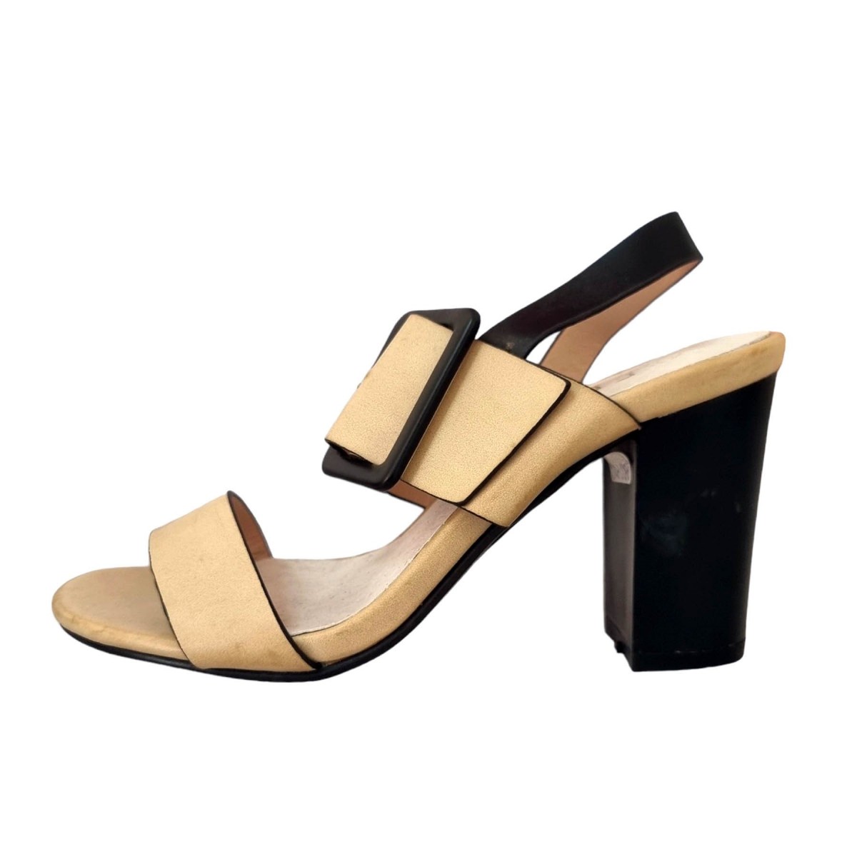 205-2205-1 Beige Дамски сандали на токчета