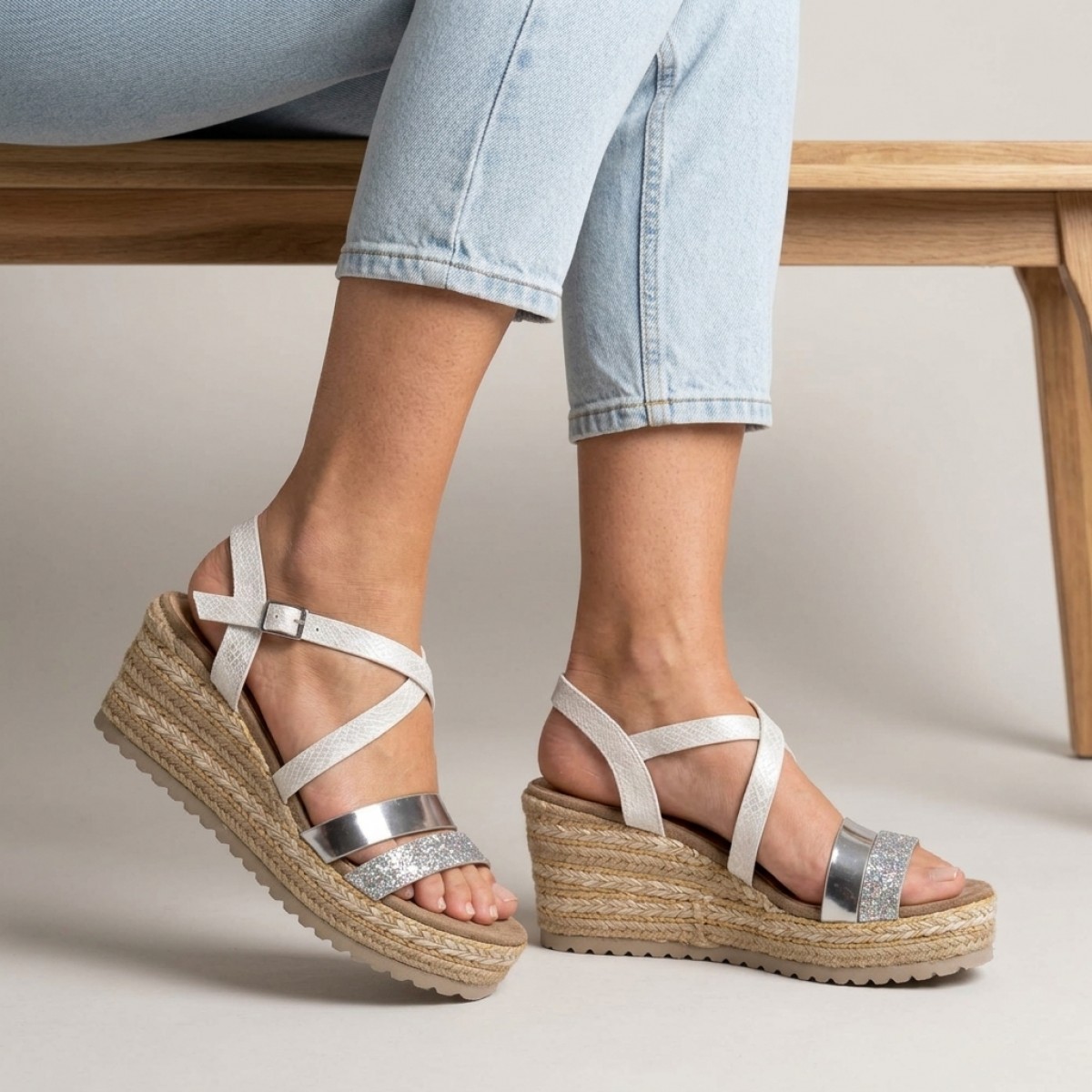C5079-3 Beige Дамски сандали
