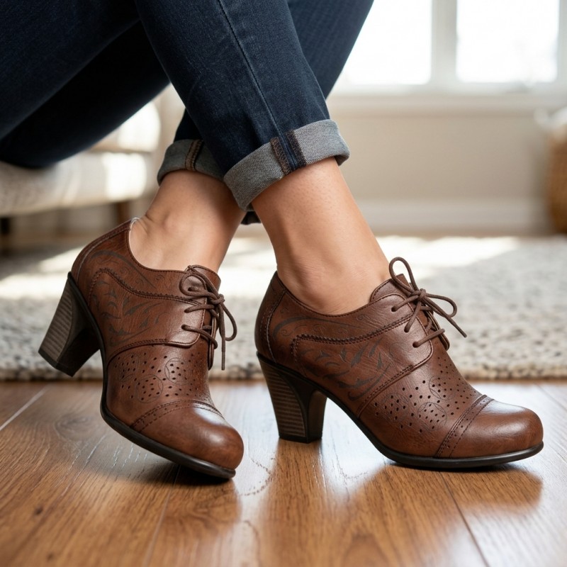 887-2 Dark Brown Дамски обувки на токчета