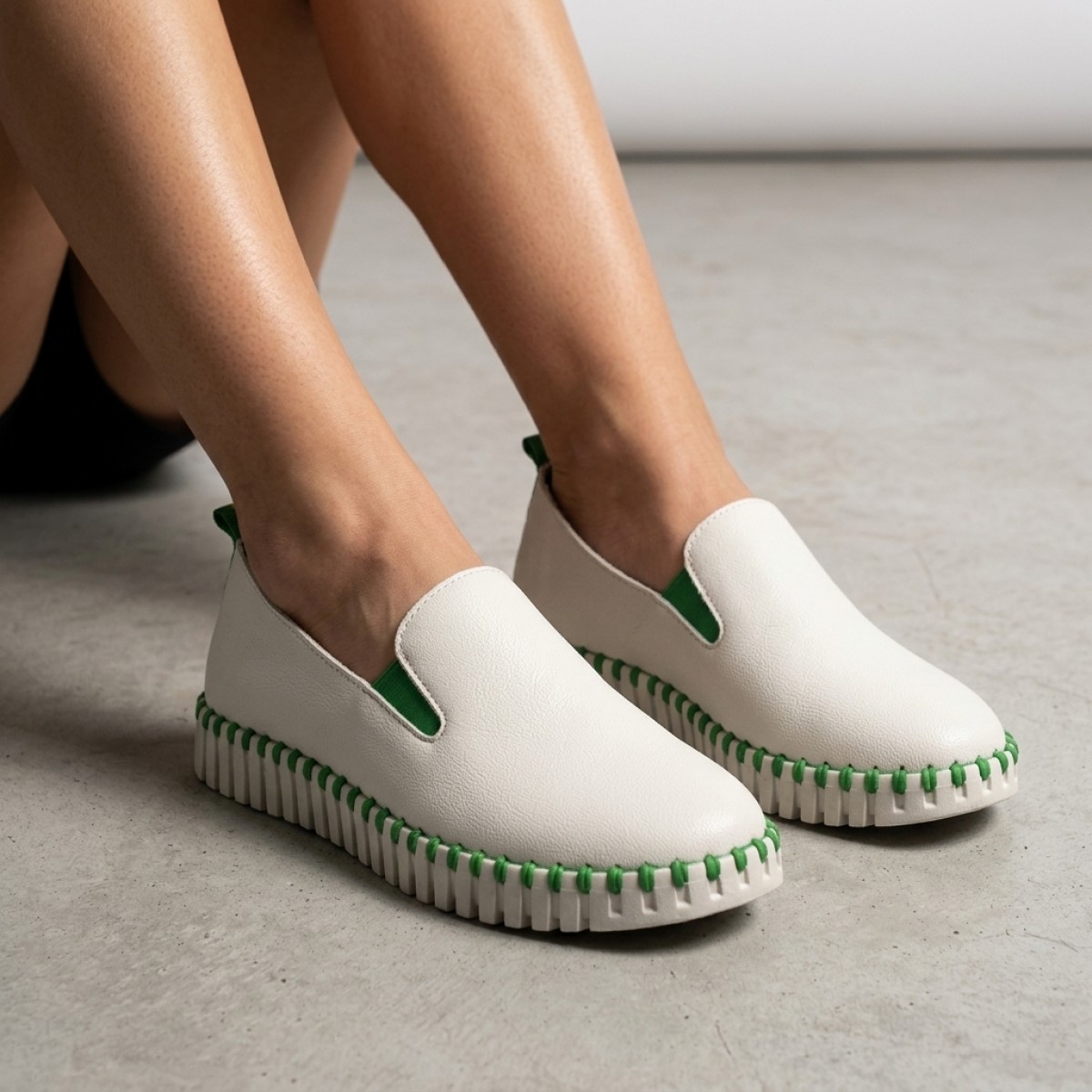308005 White/Green Дамски гуменки 308005 White/Green Дамски гуменки
